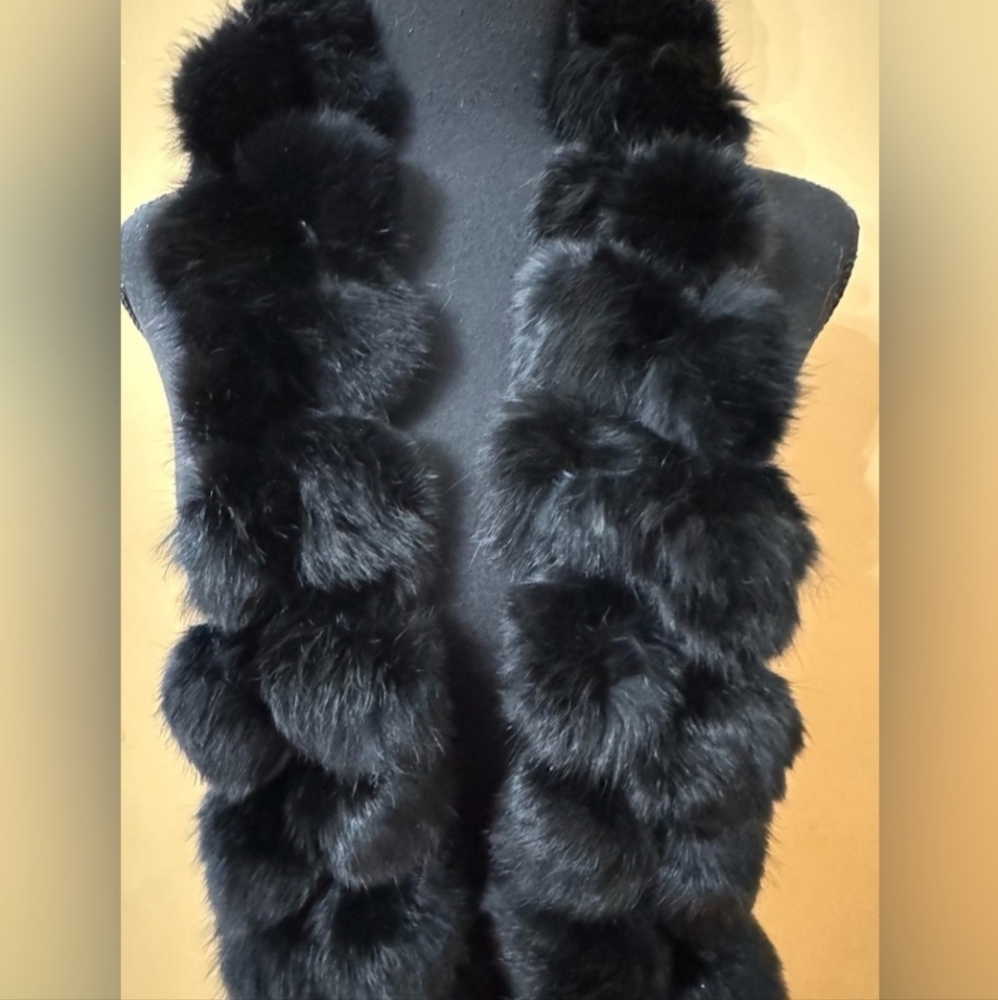Black Real Fur Scarf
